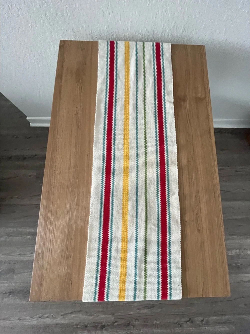 Pioneer Woman Stripe Table Runner 67” Woven Cabincore Summer Picnic Gathering
